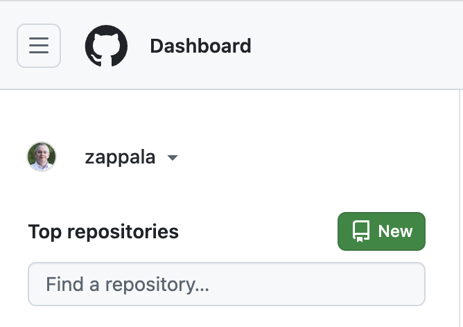 new repository button